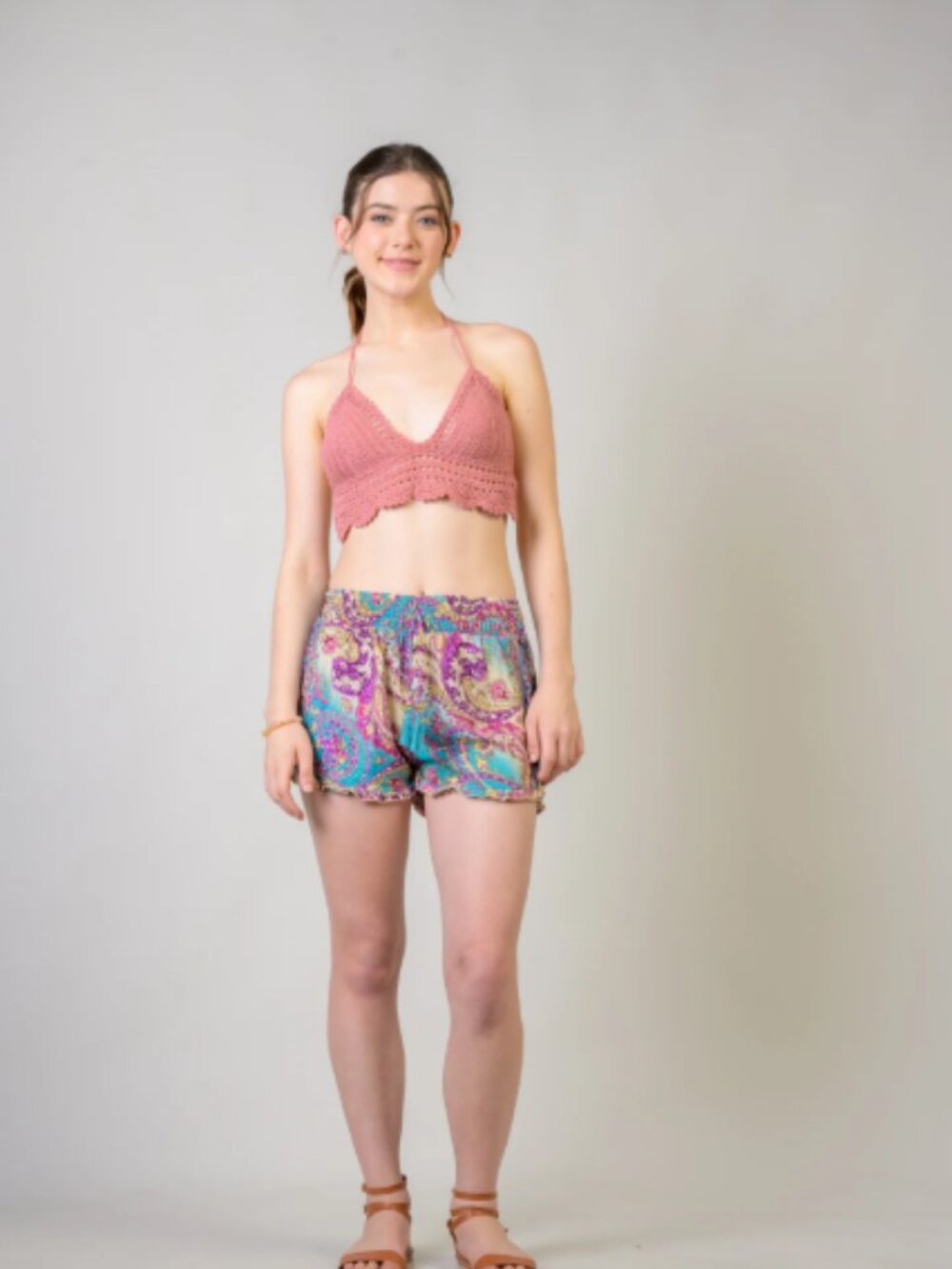 6.) Rhea Patterned Bobbin Shorts (Assorted) - Picture 7 of 9